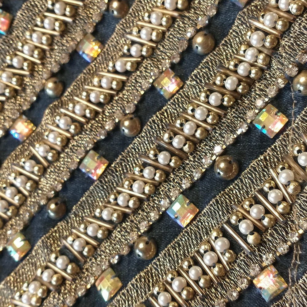 Skinny jeans, Nice Istanbul, Turkish, heavily jeweled jeans, European 40, NWT - Picture 13 of 14